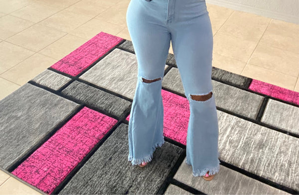 LIGHT BLUE BELL BOTTOM PANTS