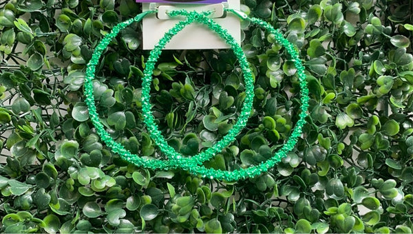 Money Green Spiked  Hoops