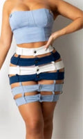 JEAN STRAPPED SKIRT SET