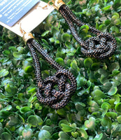 BLACK HANGIN ROPE EARRINGS